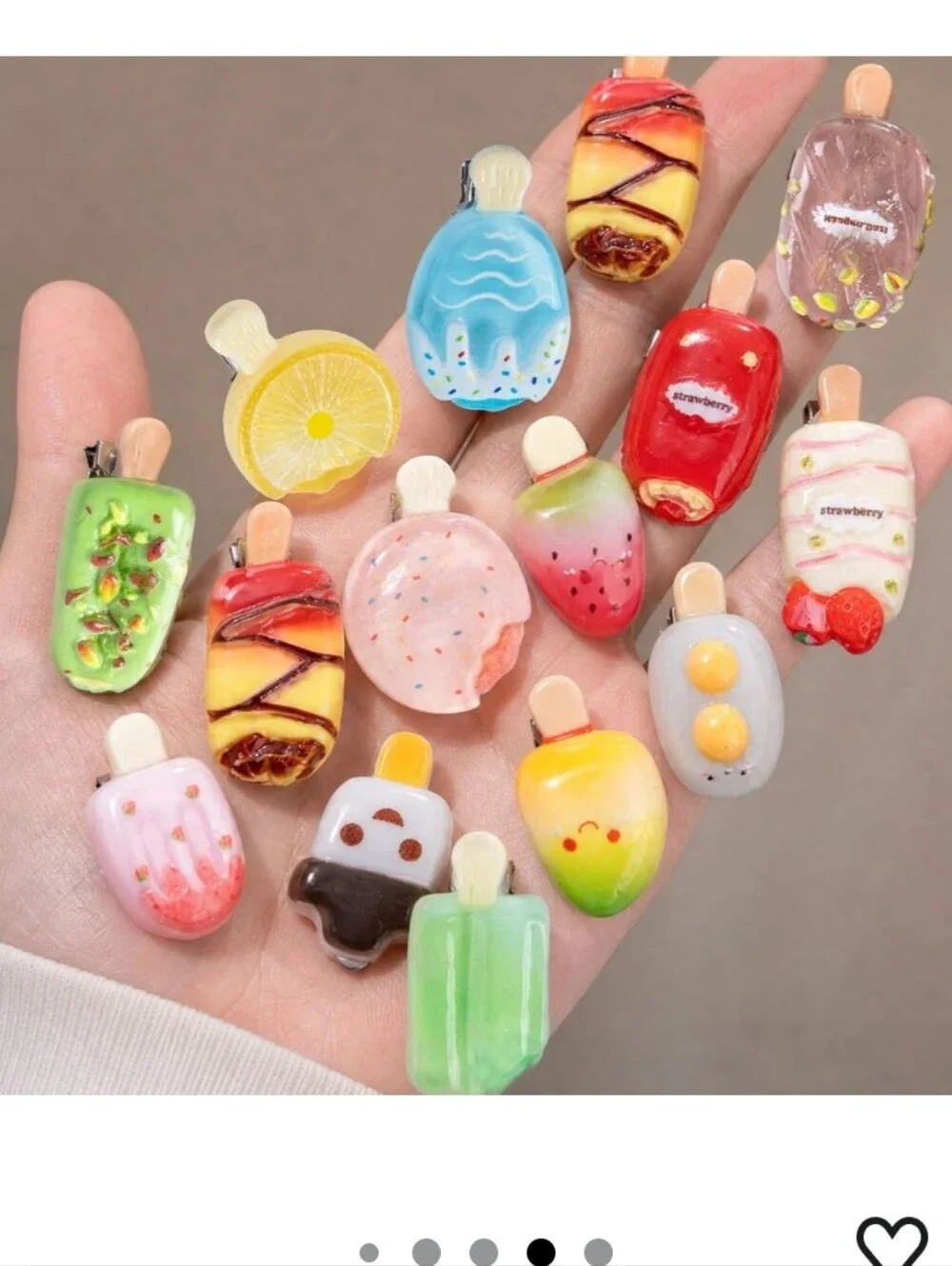 20 Pcs Ice Cream Hair Clips for Girls Mini Summer Gelato Hair Barrettes